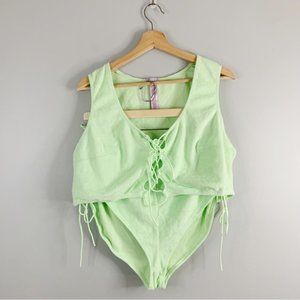 Savage X Fenty Matching Top Bottom Set Lime Green Tank Booty